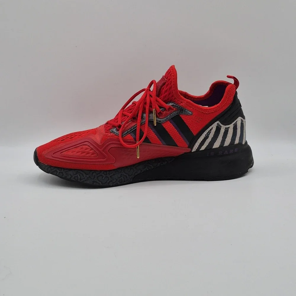 Adidas ZX 2K Boost Shoes Mens Size 10 Red Animal Print Low Top Sneakers FZ5414